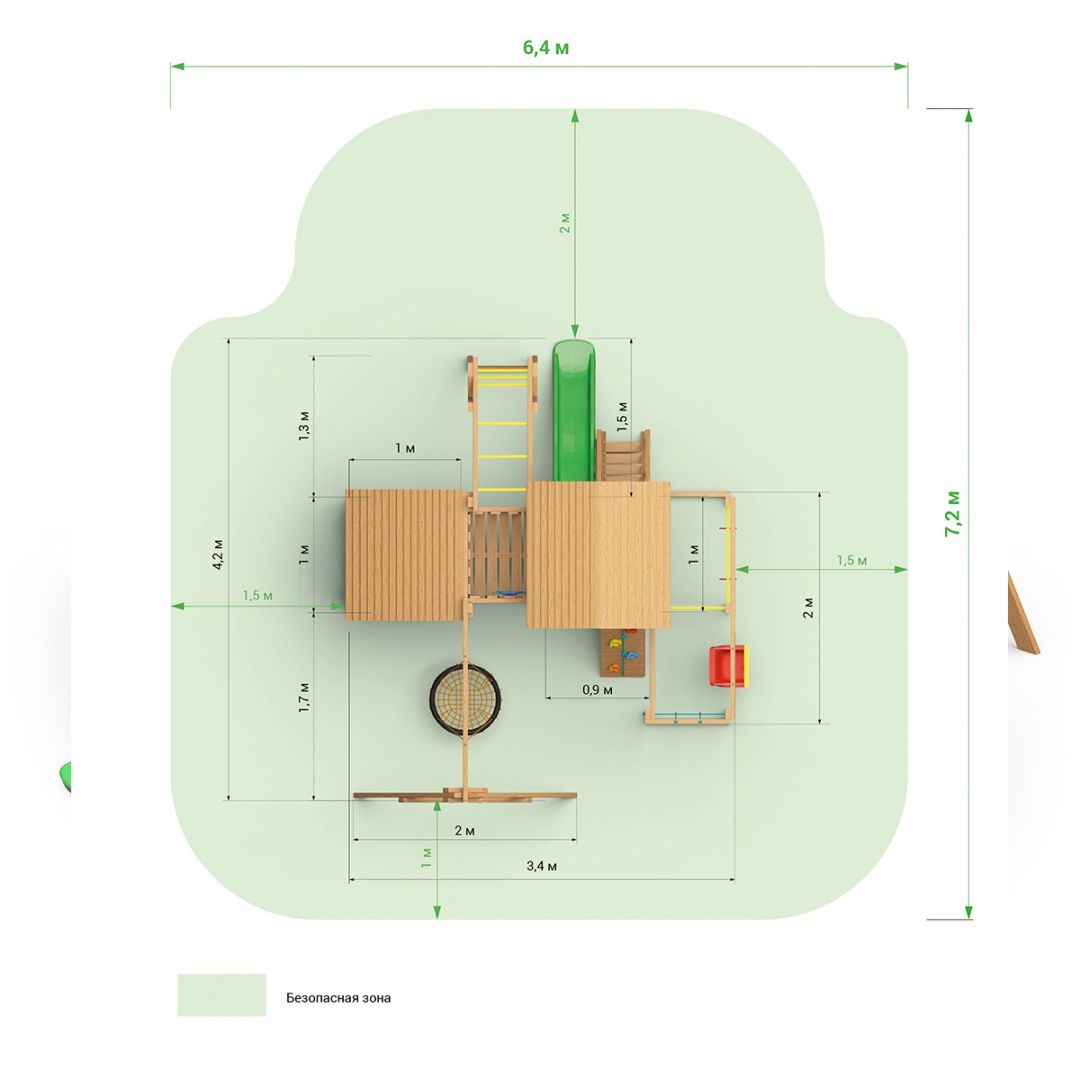 Детская деревянная площадка Выше Всех Смарт 1